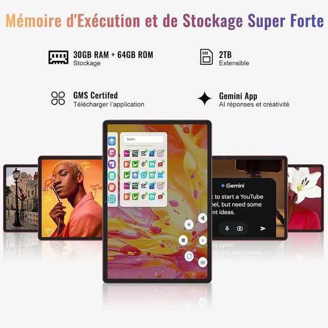 Thumbnail 3 de Android 15 Tablette 10 Pouces 30Go RAM