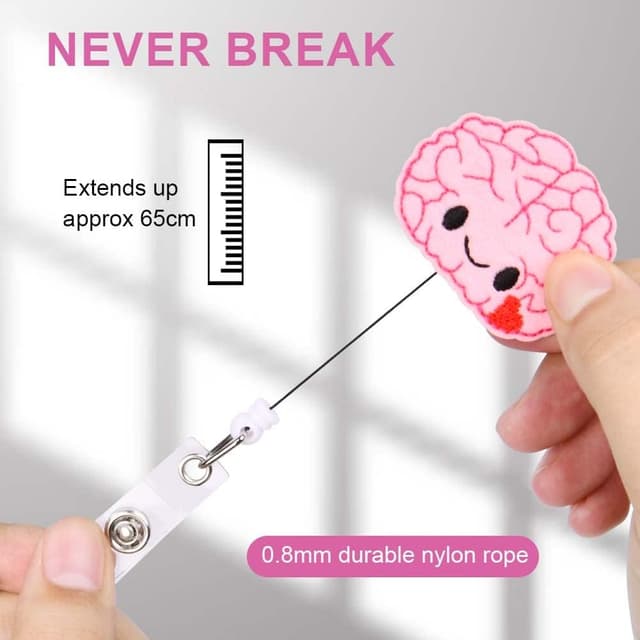 Detalle de OFFCUP Porte-badge enrouleur rétractable (lot de 4) avec clip crocodile