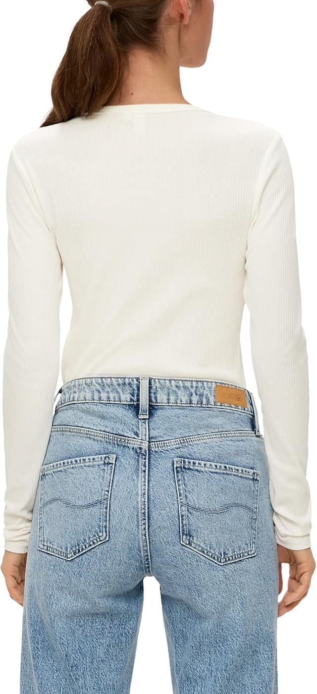 Thumbnail 6 de QS Geripptes Longsleeve schmaler Schnitt