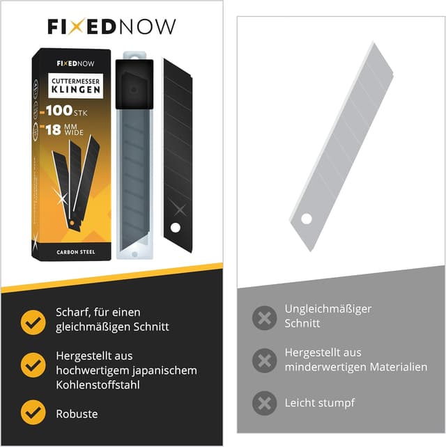 Thumbnail 2 de FixedNow Cuttermesser Klingen 18 mm 100er Pack