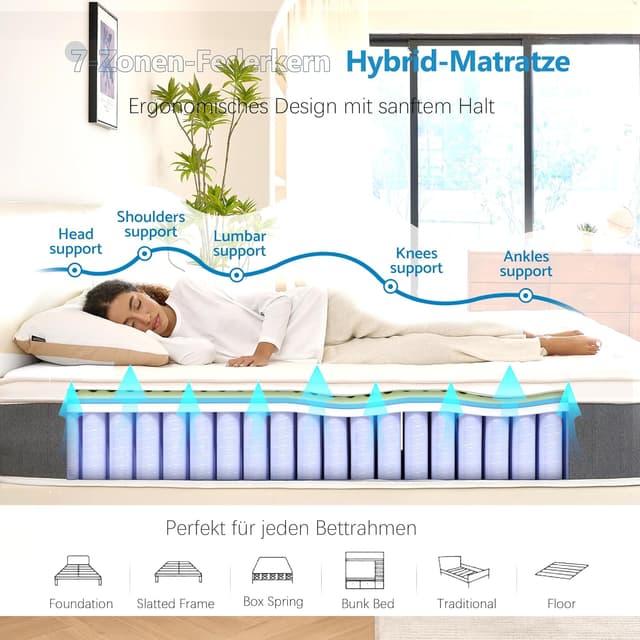 Detalle 2 de Bednew Matratze 120 x 200 cm Federkern