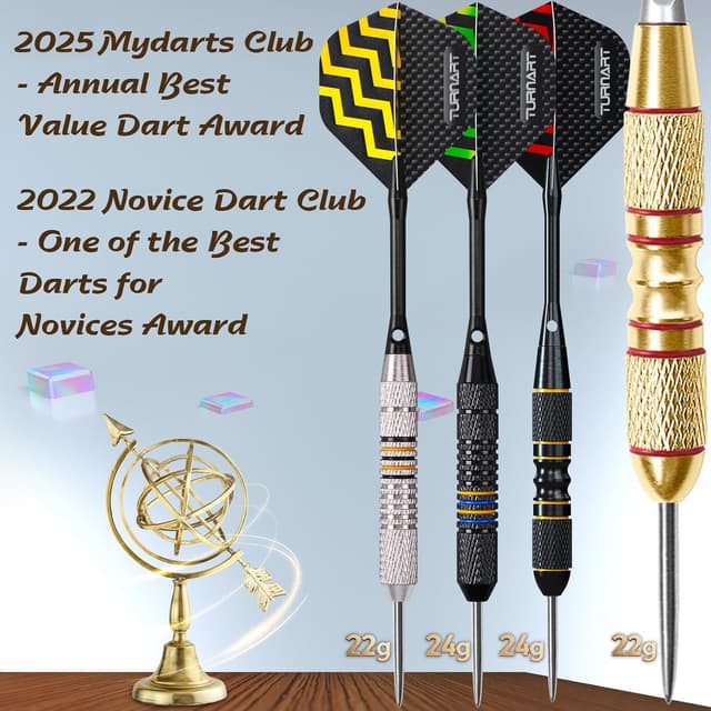 Detalle de Steel tip darts set 12 pack, 22g