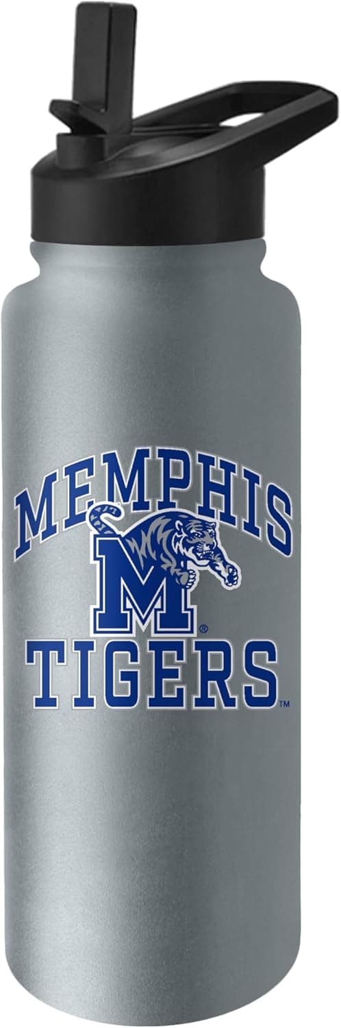 Imagen de Logo Brands NCAA Memphis Tigers 34 oz Double-Wall Stainless Steel Quencher Bottle en OfertitasTOP