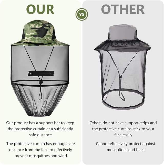 Thumbnail 5 de AOGOE Sombrero Antimosquitos con Mosquitera