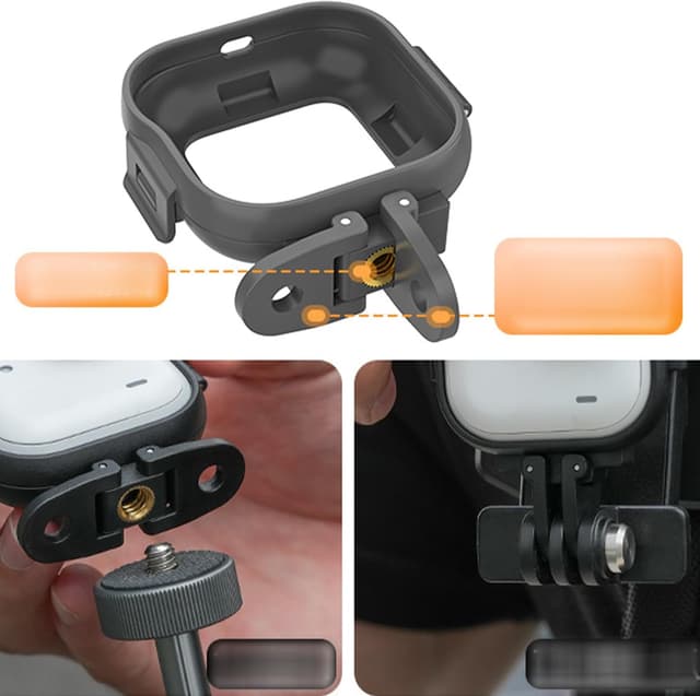 Detalle de Honbobo Frame Cage Plastic Expansion Adapter for Insta360 GO Ultra (horizontal/vertical mount)