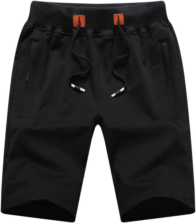 Detalle de QPNGRP Men’s Casual Shorts with Drawstring, Elastic Waist & Zipper Pockets