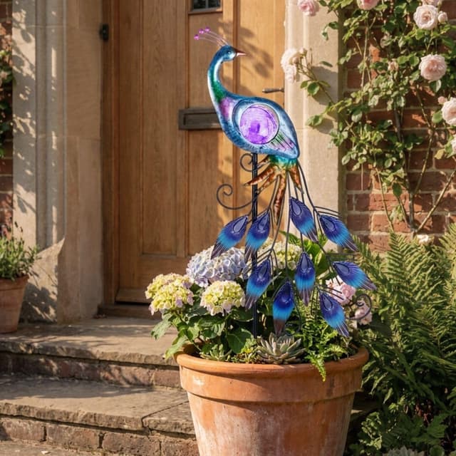 Thumbnail 4 de TERESA'S COLLECTIONS Garden Peacock Solar Light 24inch 🧪