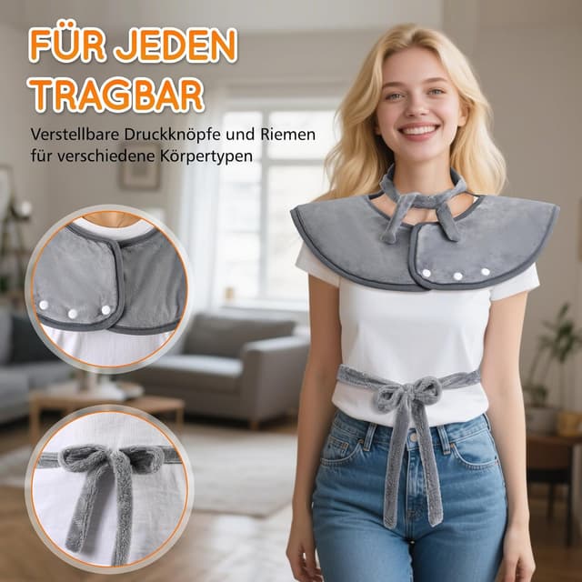 Detalle de OneAmg Heizkissen für Rücken, Schulter & Nacken (61 x 94 cm) mit 4-Stunden-Timer und Abschaltautomatik