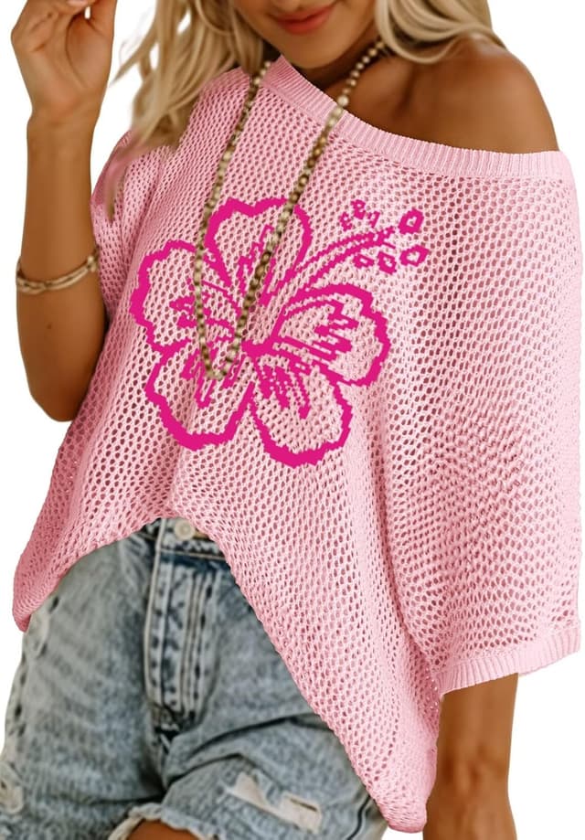 Thumbnail 6 de Dokotoo Floral Crochet Pullover Swimsuit Cover-Up Top for Women
