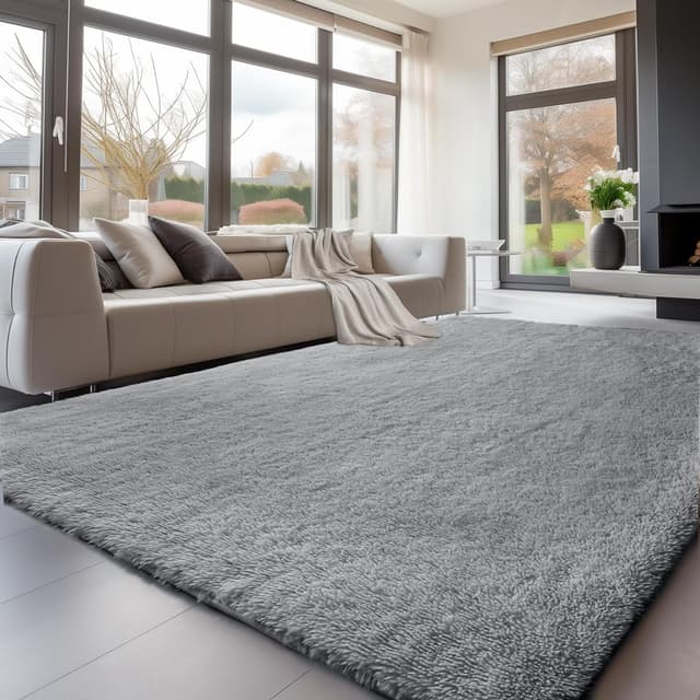 Detalle de Sour Lemon Rugs Grey 275x370cm shaggy rug
