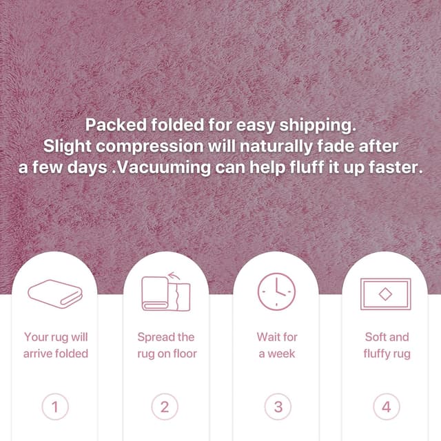 Detalle de Tapis BEIMO Shaggy rose à poils longs 160x230 cm avec envers antidérapant