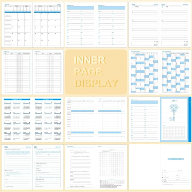 Detalle de 2026 A5 Day-per-Page Diary (Jan–Dec 2026) with Pen Loop, Monthly Tabs and Inner Pocket
