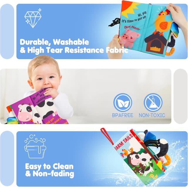 Detalle 2 de beiens Babybuch Quiet Book für Babys 0 bis 6 Monate