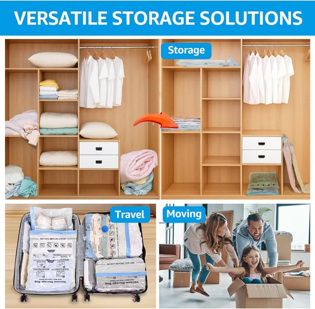 Detalle de Sacs de rangement sous vide BoxLegend – 6 pièces 70x50 cm pour vêtements, literie et voyages