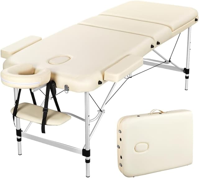 Detalle de Yaheetech Camilla Masaje Plegable 3 Zonas 92 cm