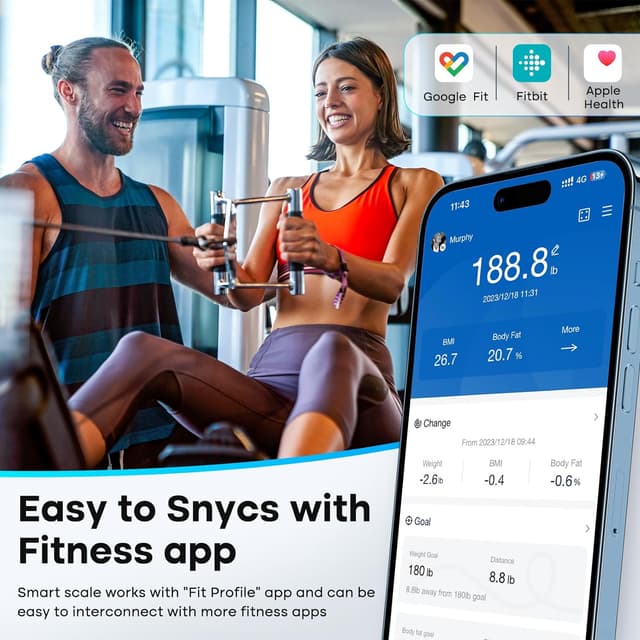 Detalle 2 de GE Smart Scale 500 lb Bluetooth Body Weight Monitor ⚖