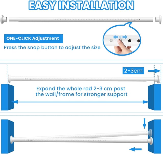 Thumbnail 6 de WELDUN Vorhangstange ohne Bohren 32 mm