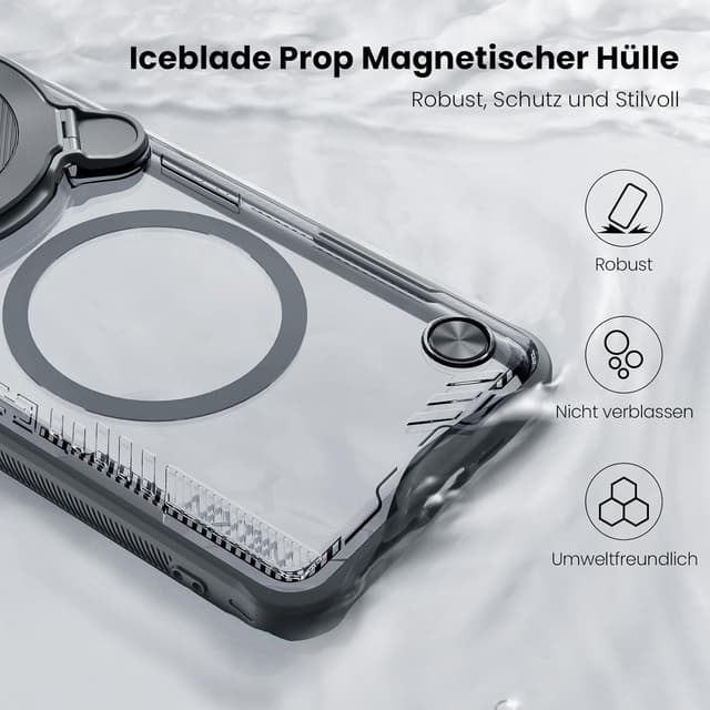 Detalle de Nillkin Hülle für Xiaomi 15 Ultra mit MagSafe, Kameraschutz und verstellbarem Ständer (TPU+PC) – Schwarz