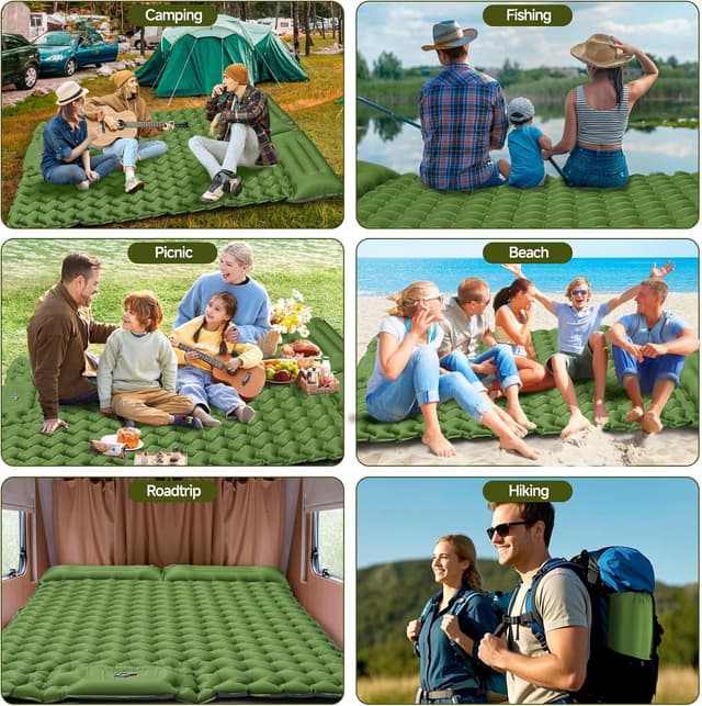 Detalle de FORRINX Materassino da campeggio autogonfiante per 2 persone 200 x 130 cm ultraleggero