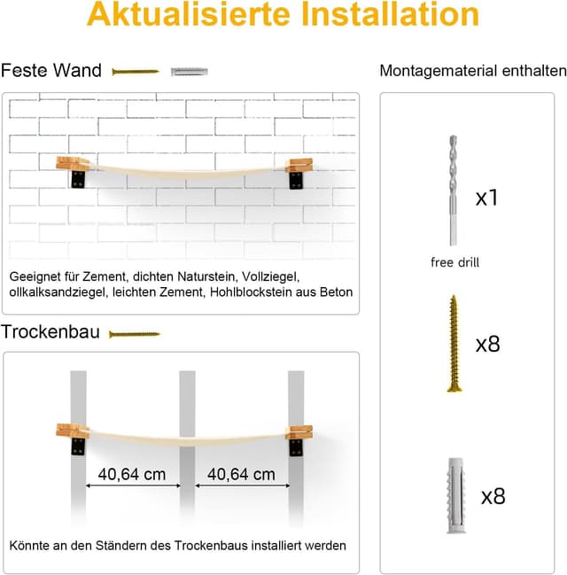 Detalle 2 de FUKUMARU KatzenhĂ€ngematte Wand 91 x 33 cm đ±