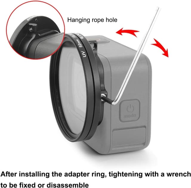 Detalle de PULUZ 52mm CPL + UV Objektivfilter mit Adapterring für GoPro HERO12 Black / HERO11 Black / HERO11 Black Mini / HERO10 Black / HERO9 Black