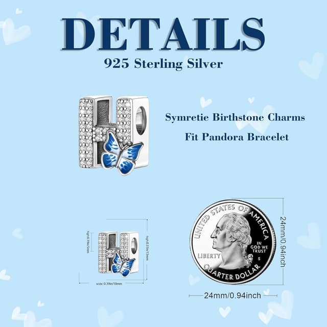 Detalle de FLUFLO Charm-Anhänger „A–Z“ aus 925 Sterling Silber mit Zirkonia – Buchstabe für Armband und Kette