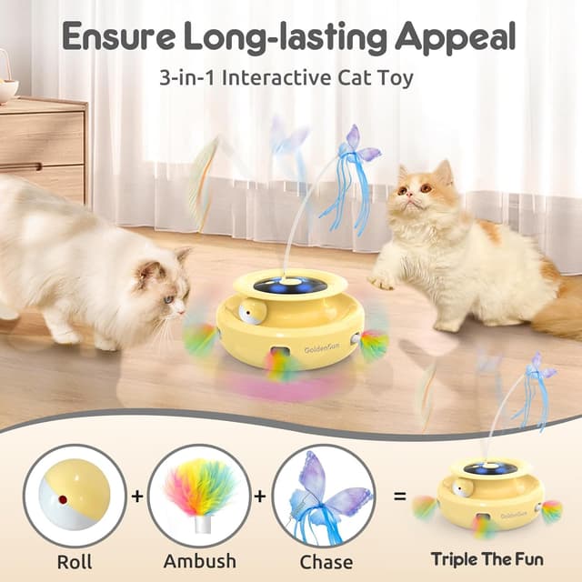 Detalle de GoldenSun 3-in-1 smart cat toys