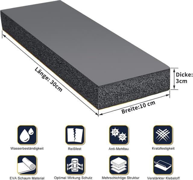 Thumbnail 4 de Garagen Wandschutz 4er Set Selbstklebend 30x10x3 cm