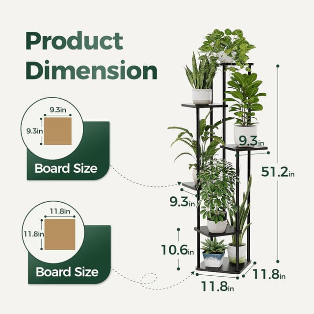 Thumbnail 4 de Bamworld 6 Tier Tall Metal Plant Stand for Indoor Plants