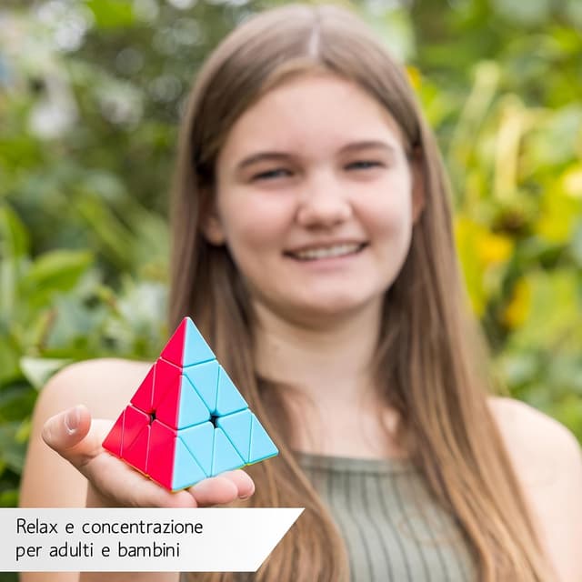 Detalle 2 de CUBIDI Pyraminx Cubo Magico 3x3x3 Tipo Sydney – Pyramid Triangolo Magico speed cube antistress