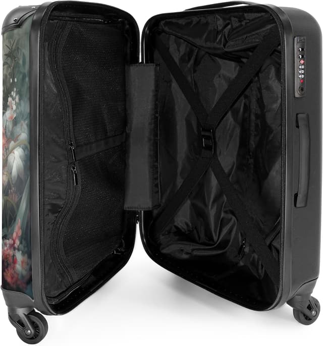 Detalle de NoBoringSuitcases.com Valigia grande con serratura TSA, trolley con ruote e guscio ABS (Panda Colorata - Rosso)