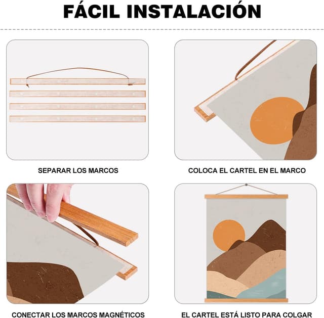 Thumbnail 4 de Benjia Posterleiste 45 cm Holz Magnetleiste