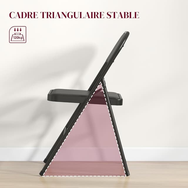 Thumbnail 4 de HOMCOM Lot de 4 chaises pliantes 45 x 46 x 78 cm