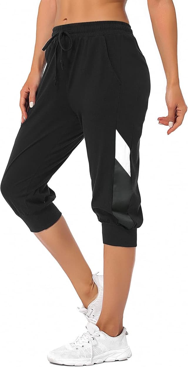 Thumbnail 6 de Marvmys Pantalon jogger femme en coton et spandex, taille haute avec poches