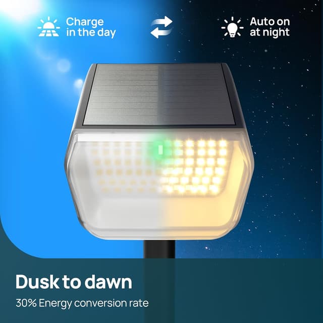 Detalle de Linkind solar wall lights outdoor 800lm warm white with Winter Mode (6-pack)