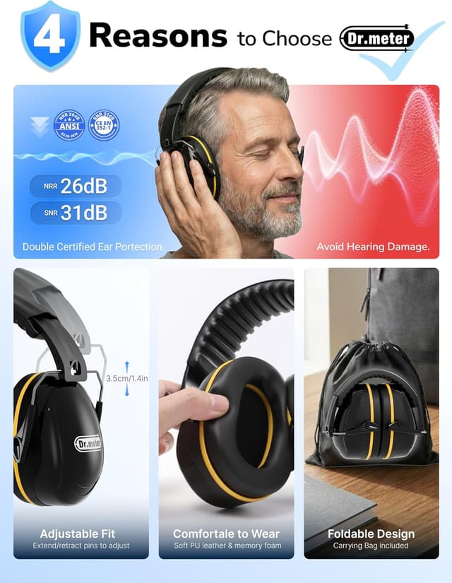 Thumbnail 4 de Dr.meter Ear Defenders Adults 31dB
