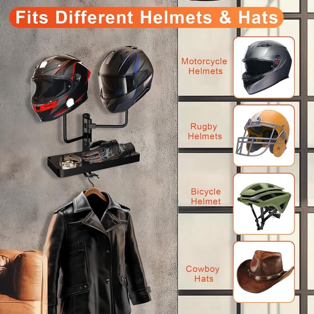 Thumbnail 4 de Soporte de Pared para Cascos 180° 2 bolas