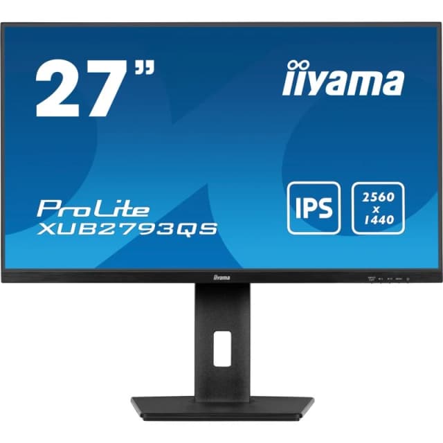 Detalle de iiyama ProLite XUB2793QS-B7 de 27” IPS QHD 100 Hz con AdaptiveSync, altavoces y soporte ajustable en altura