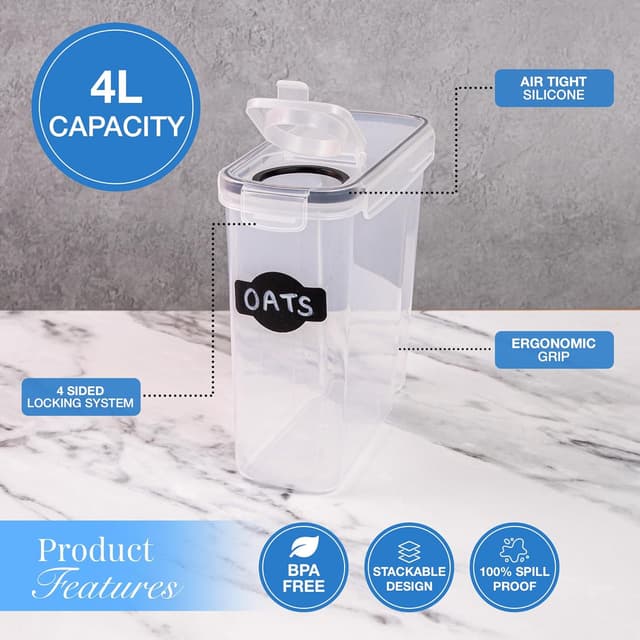 Thumbnail 1 de nuovva Cereal Storage Containers 4L set