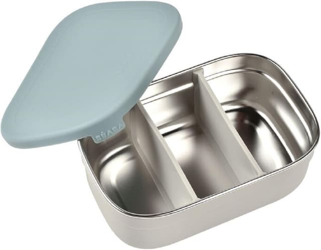 Thumbnail 4 de Béaba Lunchbox infantil de acero inoxidable 🥪 760 ml, gris/Azul