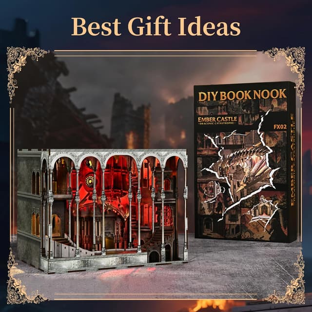 Thumbnail 6 de CCCDF Ember Castle Book Nook Kit (DIY miniature dollhouse bookend set with LED)