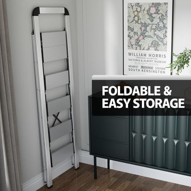 Thumbnail 6 de KINGRACK Stufenleiter mit Handlauf – 5 Stufen, klappbar & rutschfest (150 kg max.)