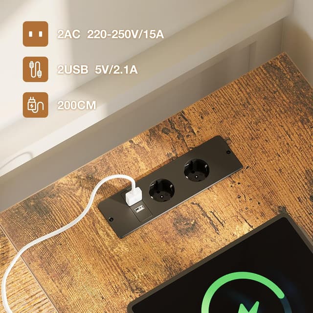 Detalle 2 de ODK Escritorio Esquinero en L 155×110 cm