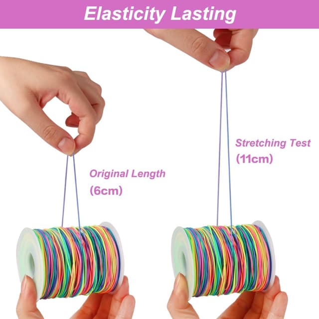 Detalle 2 de Vivifying Gummiband für Armbänder (100 m) – elastische 1 mm Band für Perlen, DIY-Schmuck & mehr