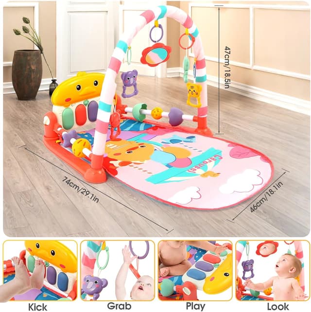Thumbnail 4 de iFunLong Baby Play Mat Baby Gym with 5 Toys