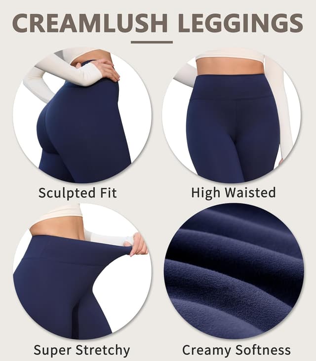 Detalle de VALANDY Creamlush 4-Pack Capri Leggings for Women (High-Waisted, Stretchy Yoga & Lounge Pants), S–3XL