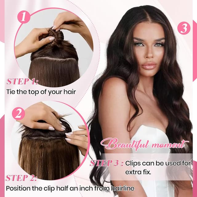 Thumbnail 4 de CWRDK 20-inch Remy Clip-In Hair Extensions 8pcs 💇♀