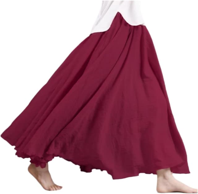 Detalle de Leinen Maxirock für Damen, 95 cm Länge