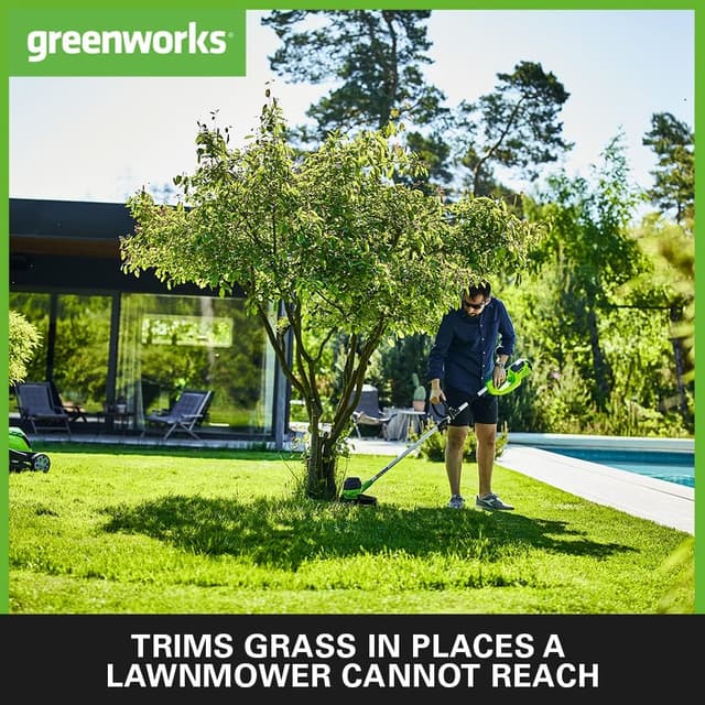 Detalle 2 de Greenworks 40V Cordless Strimmer for Medium Gardens (G40LT) – adjustable height, 30cm cutting width, autofeed line