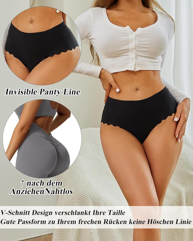 Detalle 2 de Sth Big Nahtlose High Waist Unterhosen Damen